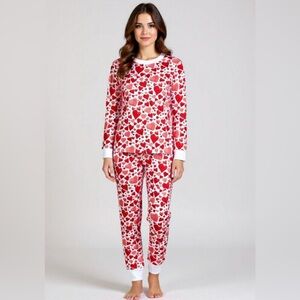 Hart+Land Heart Patterned Organic Pima Cotton Women’s Pajama Set Size L